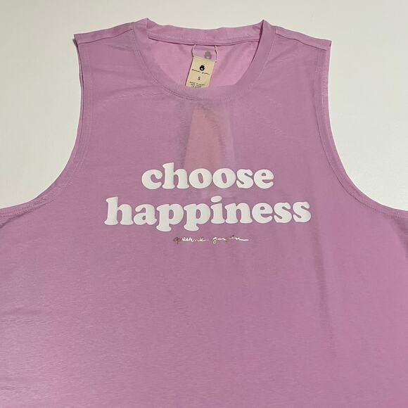 Spiritual Gangster Cropped Muscle Tank Size Small Choose Happiness Lavender NWT - Picture 7 of 16